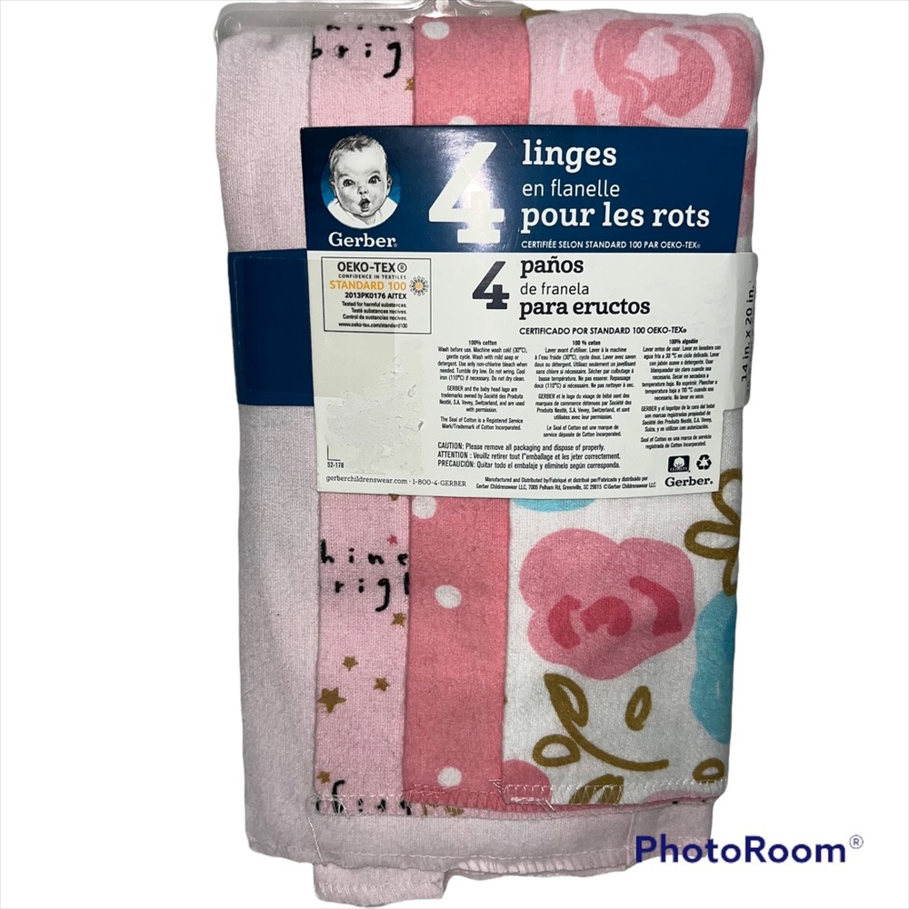 Gerber NWT 4 burp cloths - Picture 8 of 8